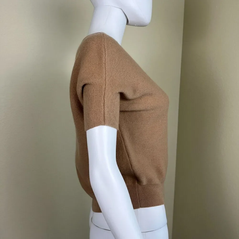 The Reset Women's Size XS R Label Essential Pullover Tan Dolman Wool Sweater